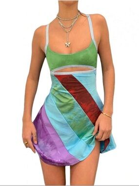 *NWT* 13 Going on 30 Colorblock Satin Mini Dress